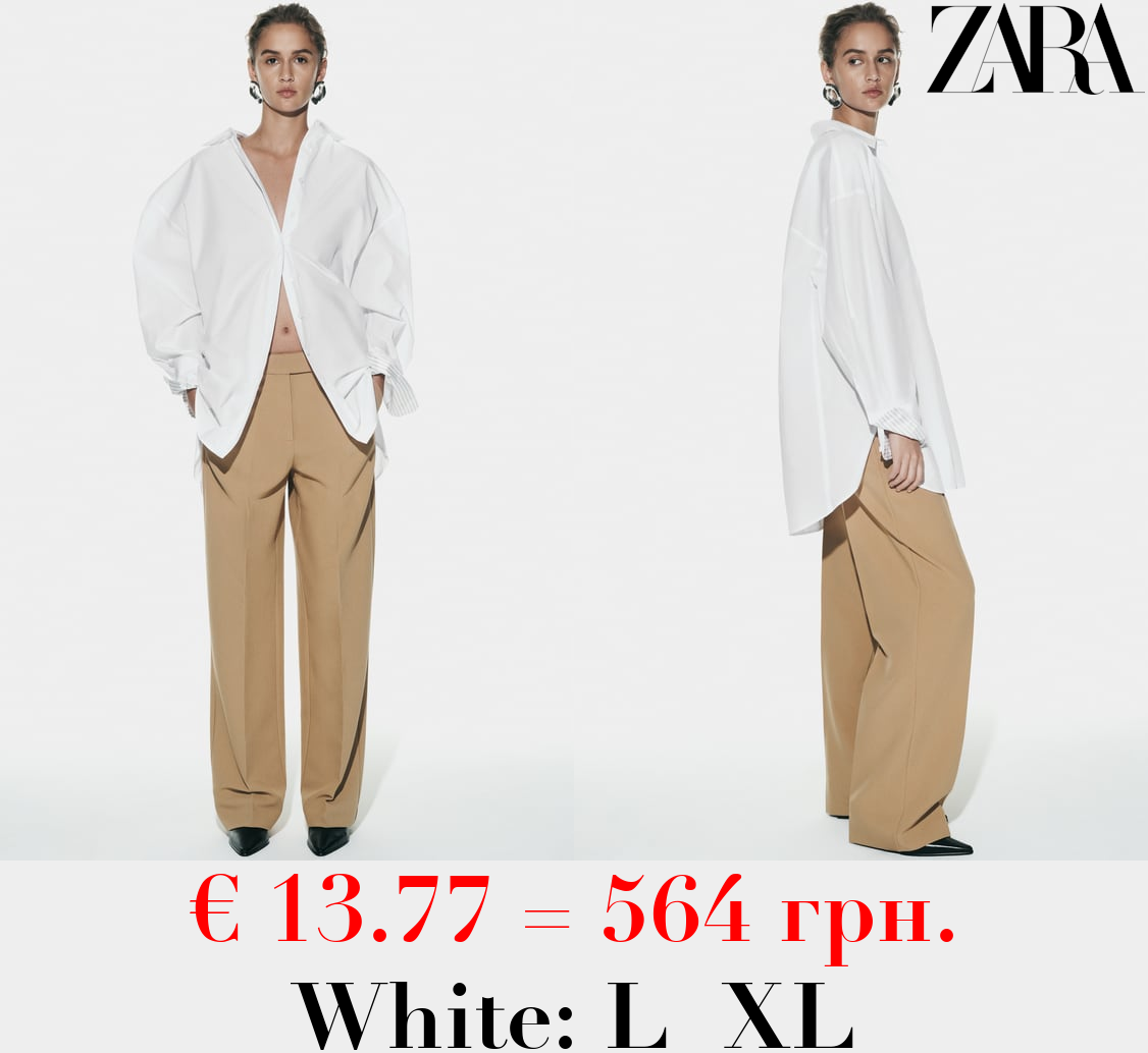 OVERSIZE SHIRT WITH STRIPED CUFFS