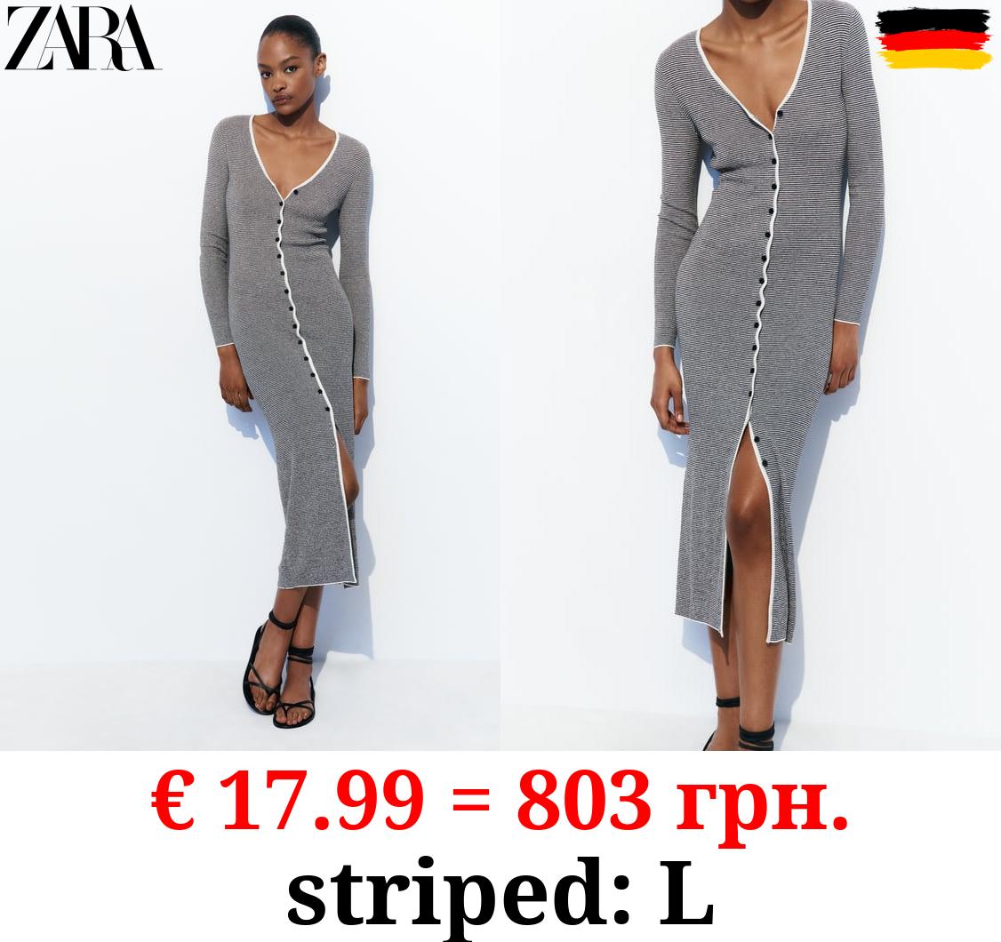 LONG KNIT STRIPED DRESS