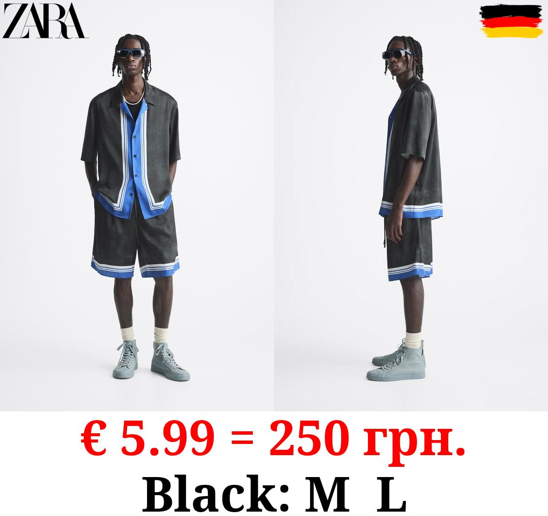 STRIPE PRINT BERMUDA SHORTS