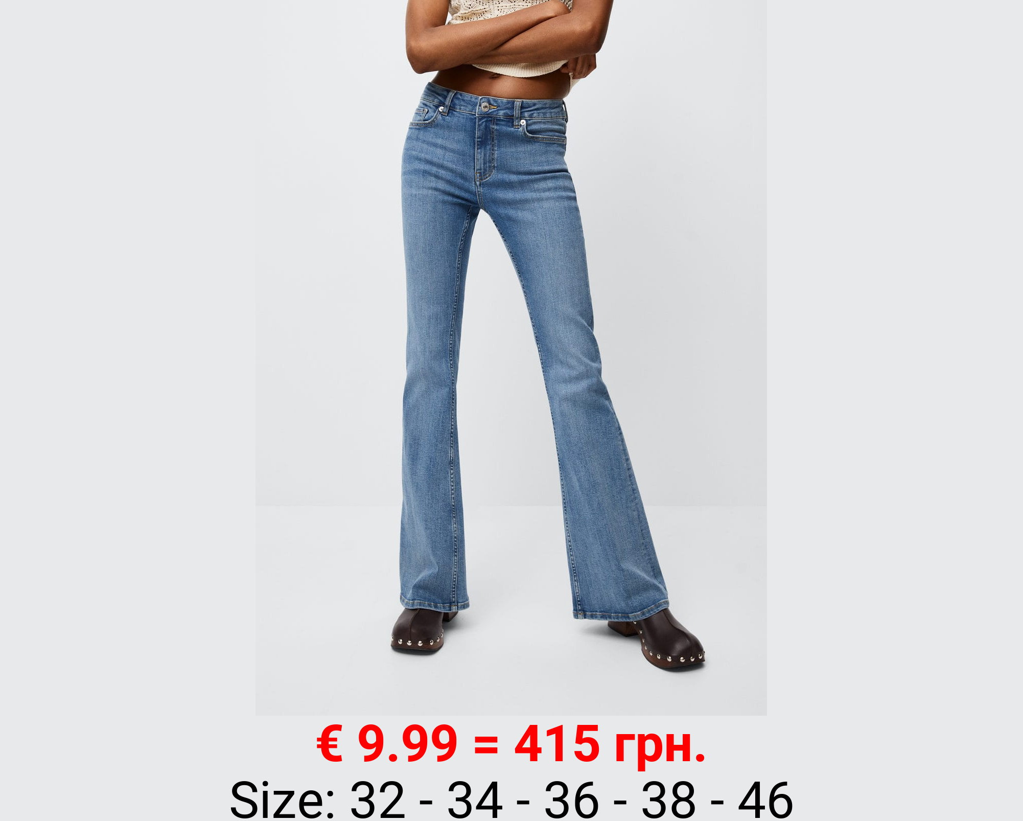 Jeans flare tiro medio