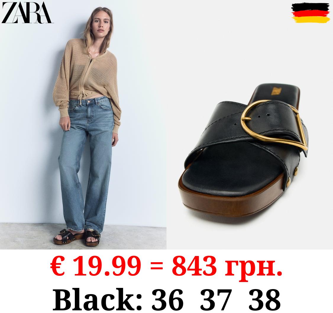 MINI LEATHER WEDGE SANDALS