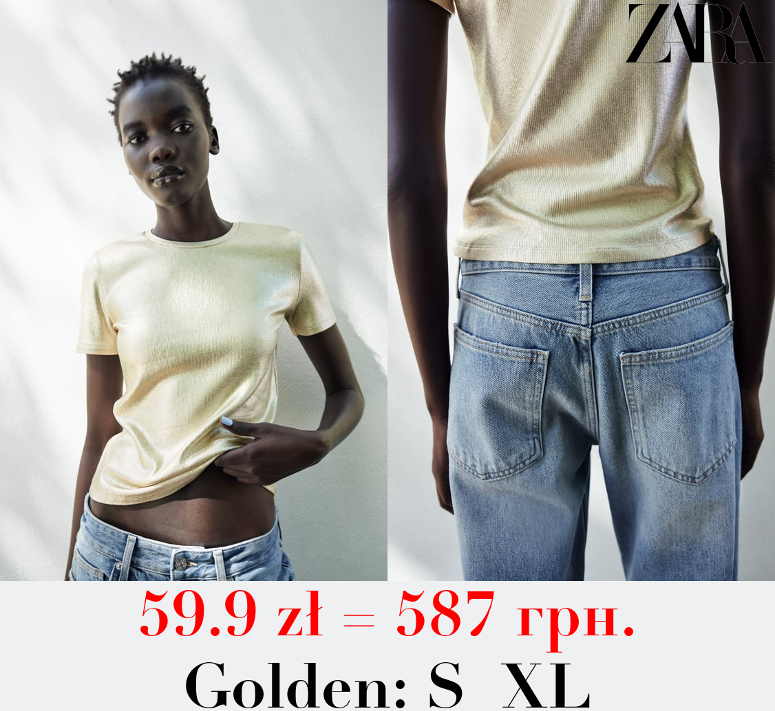 RIBBED METALLIC T-SHIRT