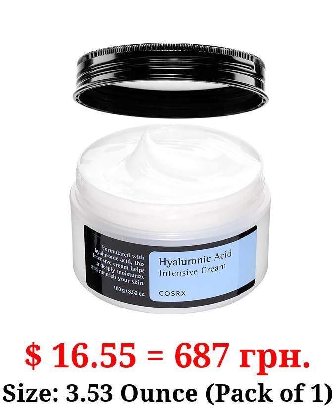 COSRX Hyaluronic Acid Moisturizing Cream, Long-lasting Hydration, Rich Moisturizer for Sensitive Skin 3.52 oz / 100g, Korean Skin Care, Animal Testing Free, Parabens Free