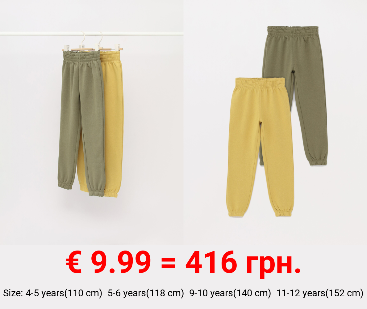 Pack of 2 basic plush trousers