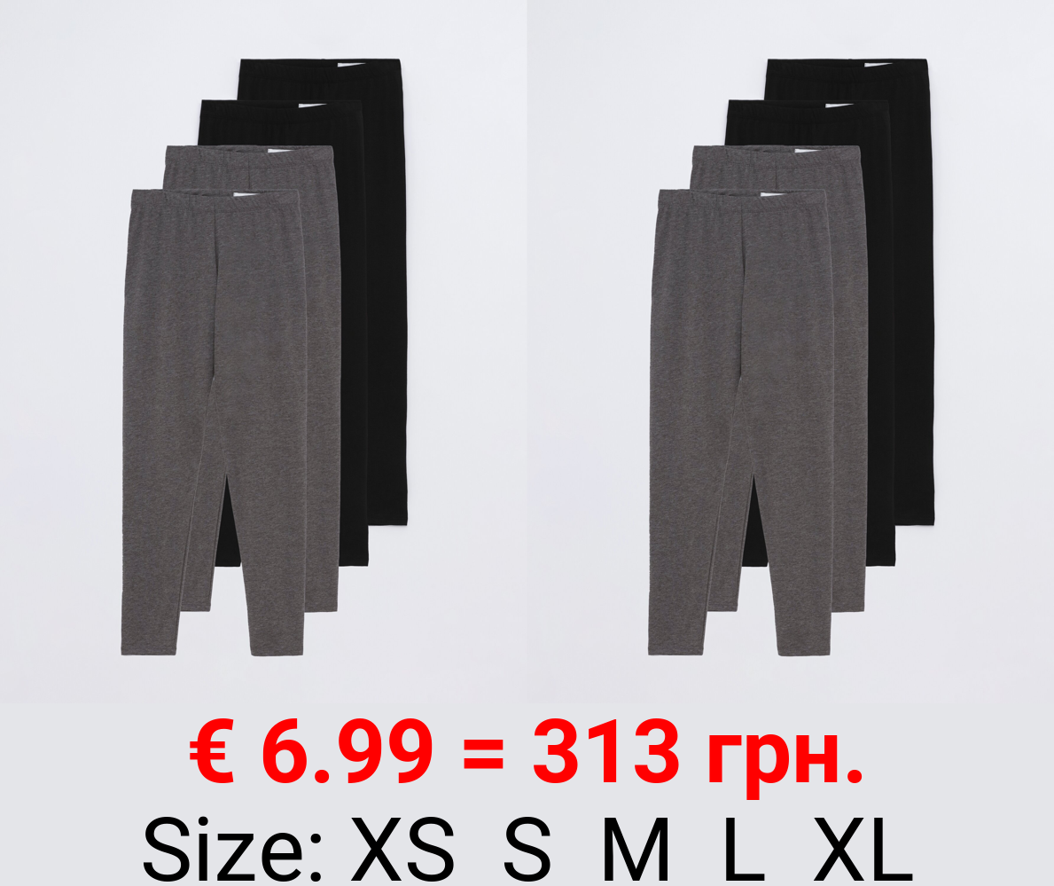 4-pack of long basic leggings