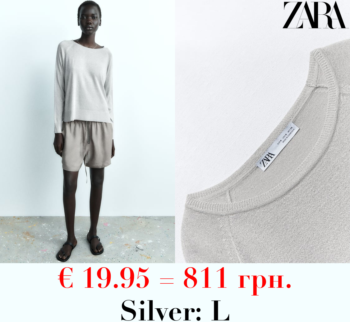 METALLIC THREAD KNIT SWEATER