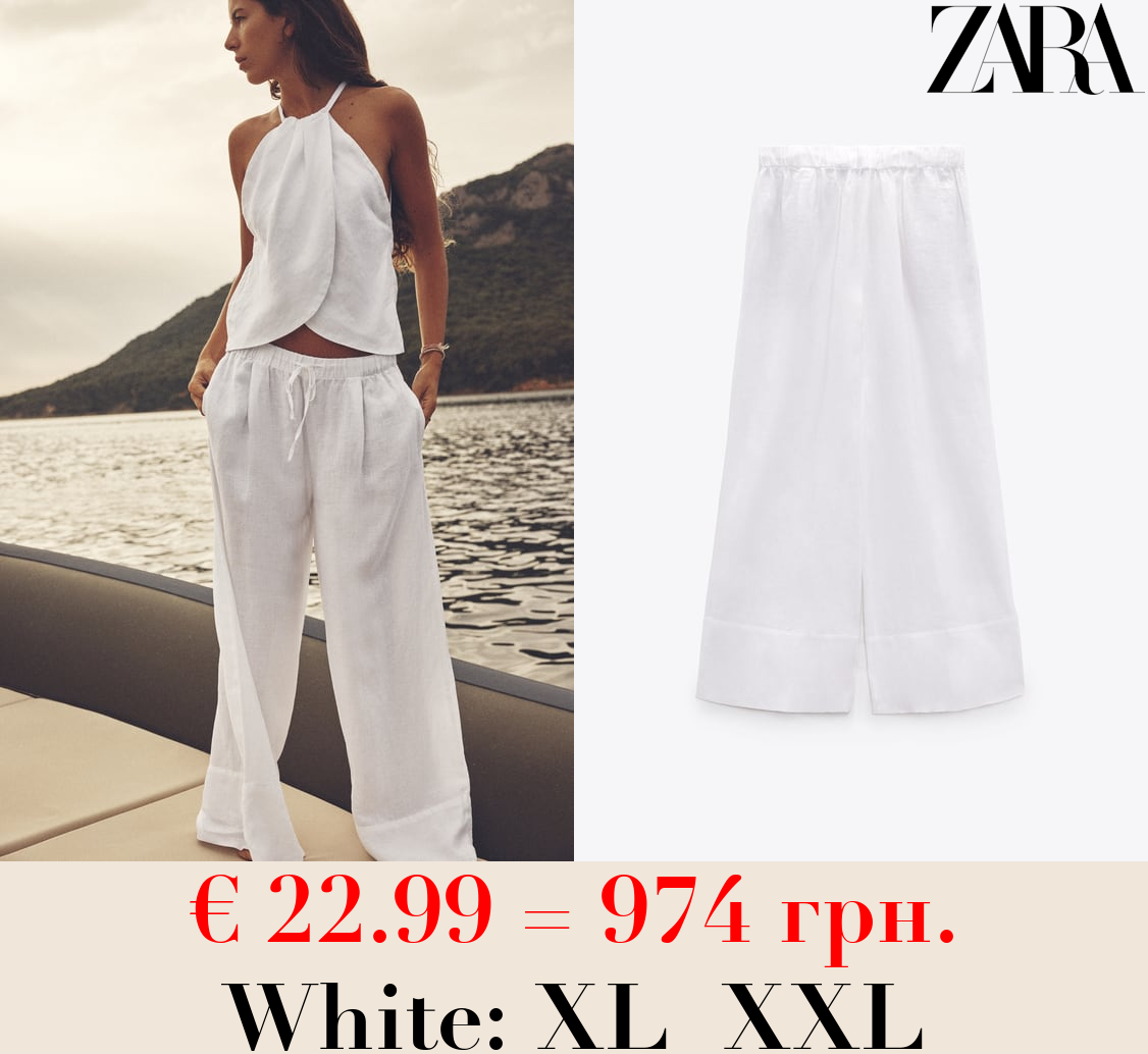 LINEN PALAZZO TROUSERS