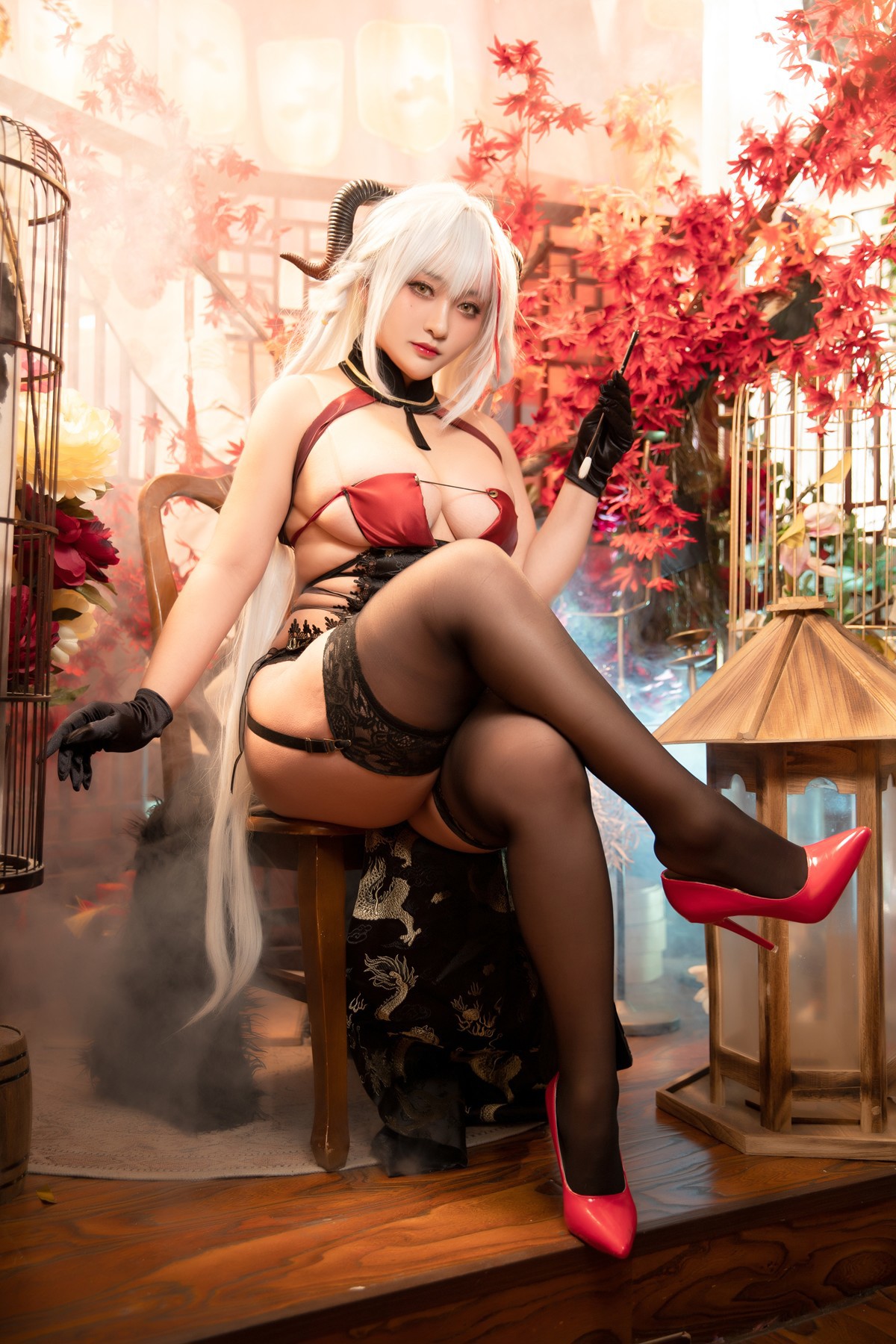 Cosplay 洛璃LoLiSAMA 埃吉尔旗袍 金龙腾祥云 Set.01 16