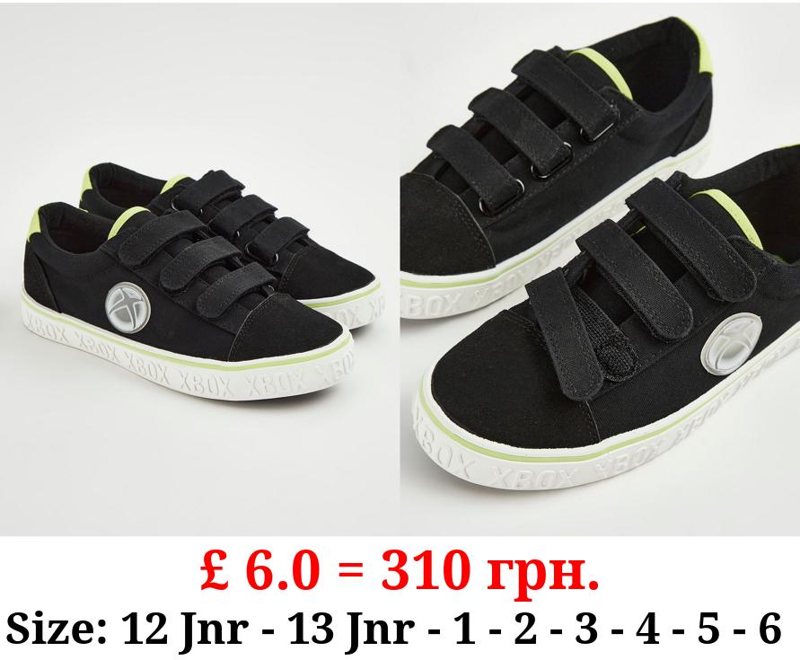 Xbox Black Triple Strap Canvas Trainers