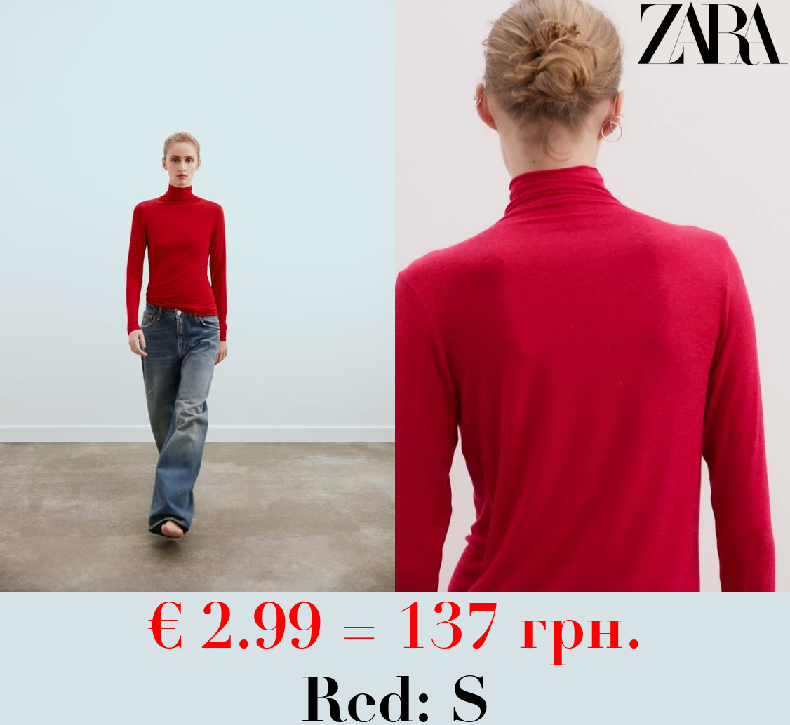 HIGH NECK SEMI-SHEER TOP