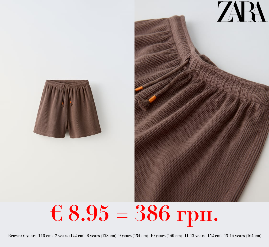 WAFFLE-TEXTURE BERMUDA SHORTS