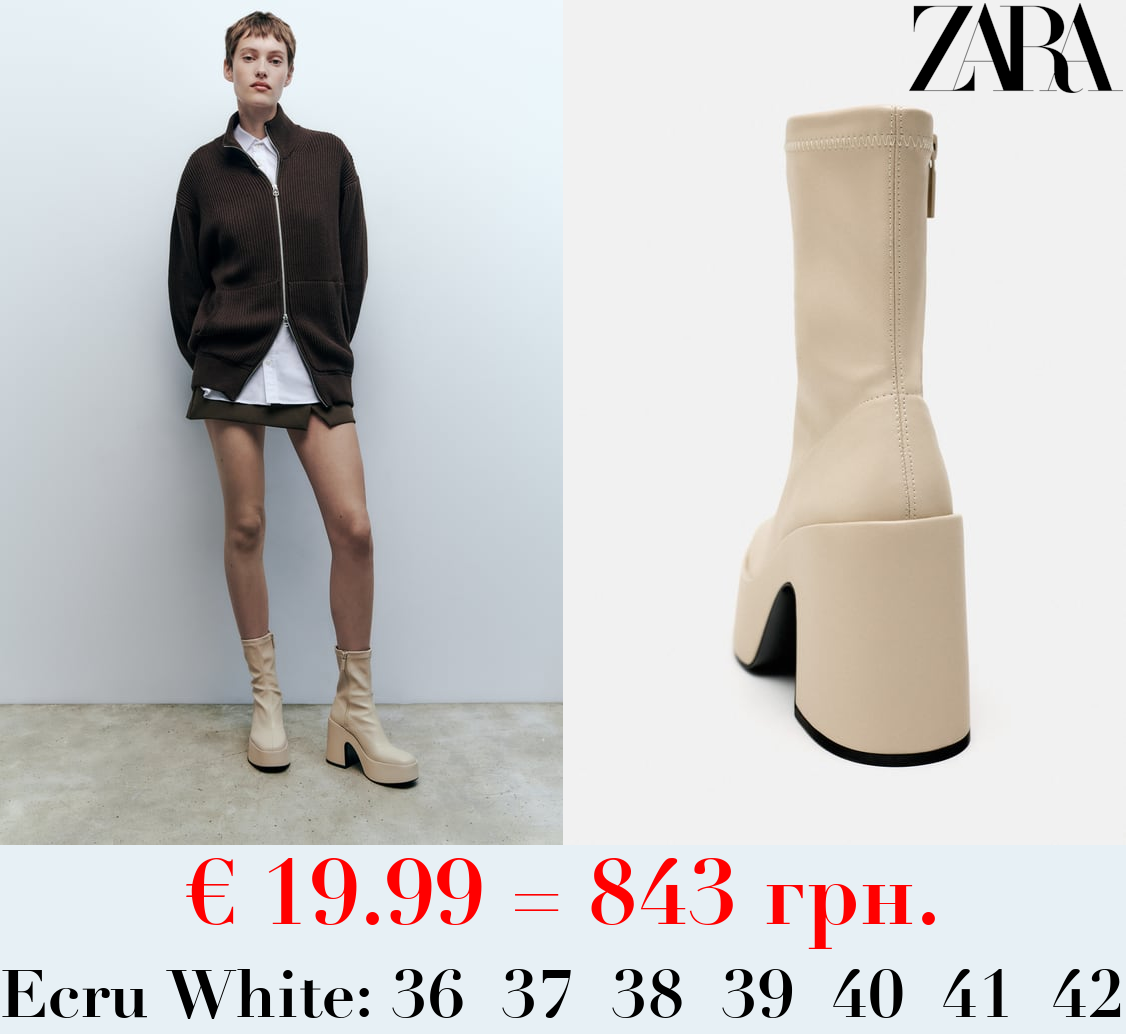 PLATFORM HIGH-HEEL ANKLE BOOTS