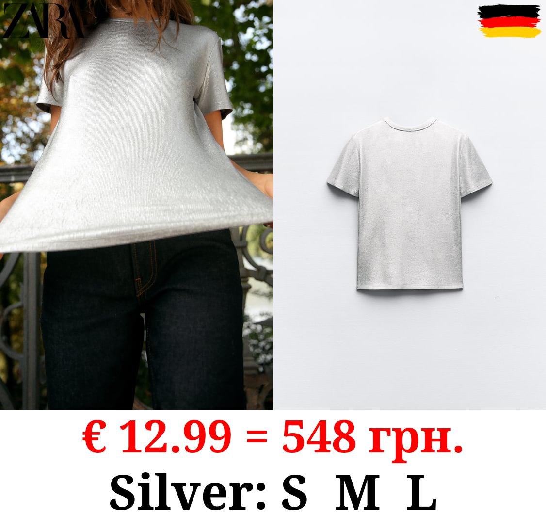 RIBBED METALLIC T-SHIRT