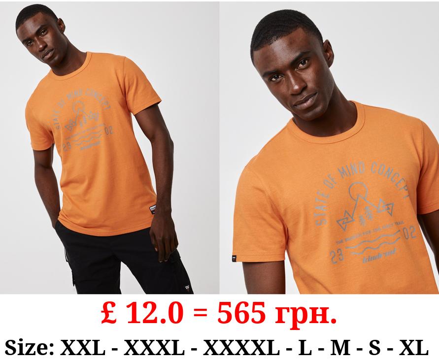 Kindred Orange Printed T-Shirt