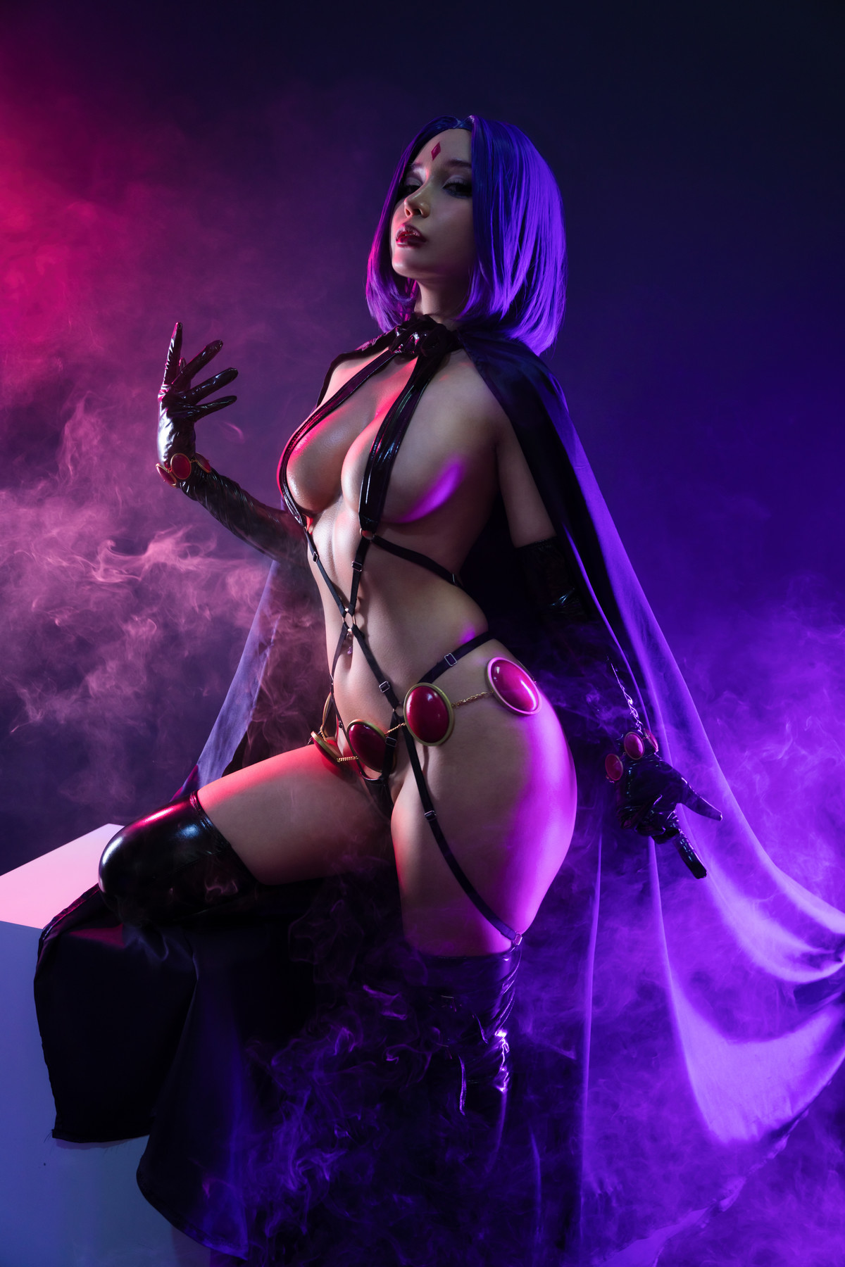 Cosplay Umeko.J Raven Latex Lingerie Set.01 23