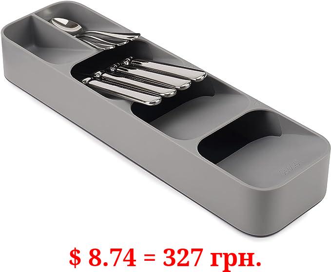 Joseph Joseph Drawer Store - Compact Cutlery Drawer Organizer, 5 compartments, holds 24+ pieces - Grey