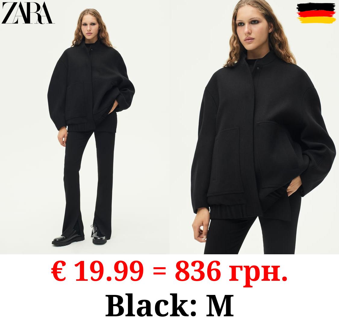 ZW COLLECTION WOOL BLEND BOMBER JACKET