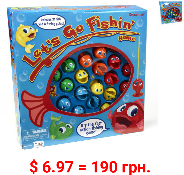 Pressman Let's Go Fishin' Game - The Original Fast-Action Fishing Game for Kids