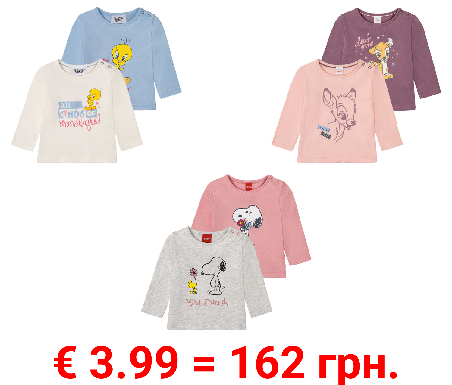 Baby Mädchen Langarmshirts, 2 Stück