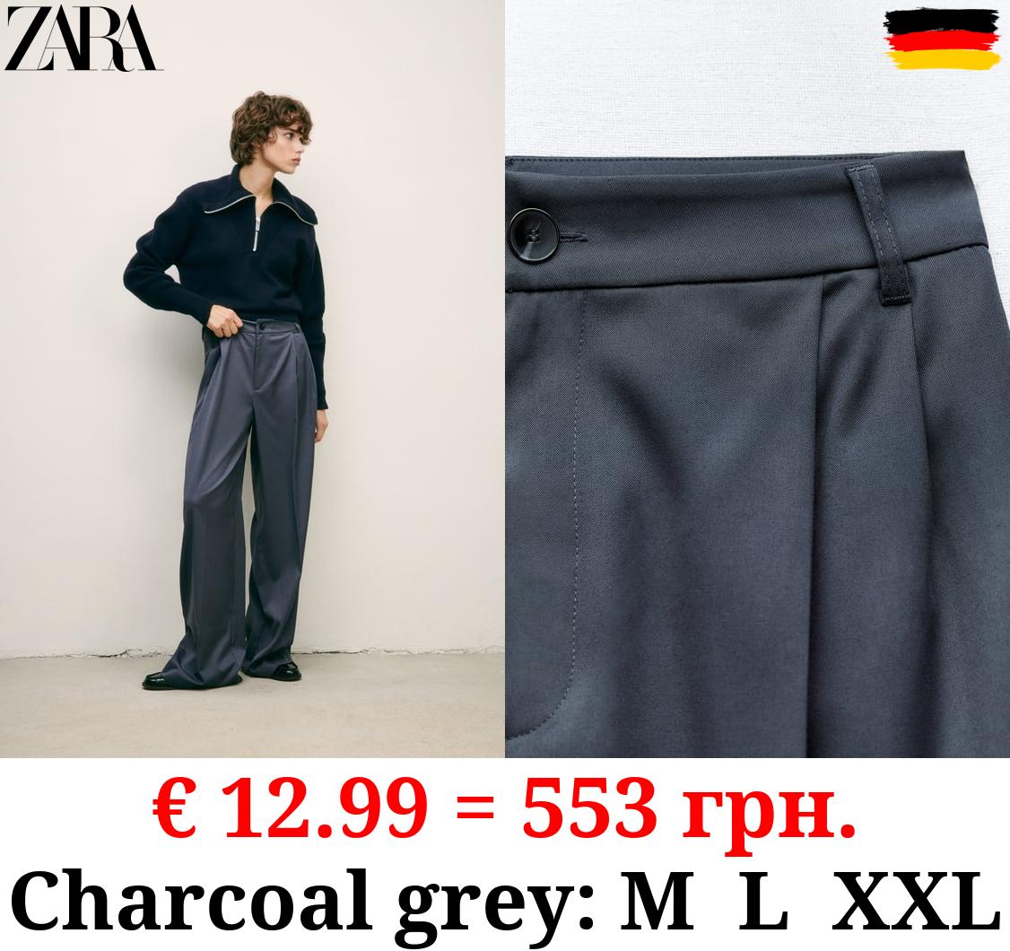 FULL-LENGTH PLEATED TROUSERS
