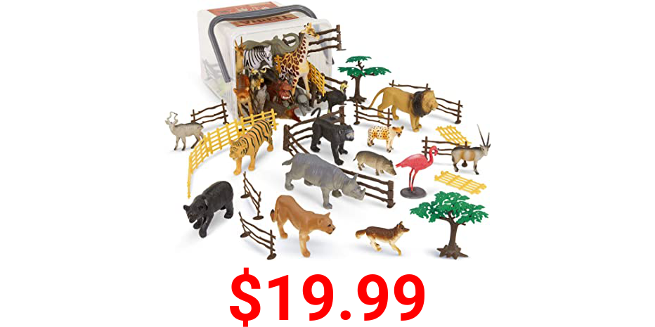 Terra by Battat – Jungle World – Assorted Miniature Jungle Animal Toy Figures For Kids 3+ (60Pc)