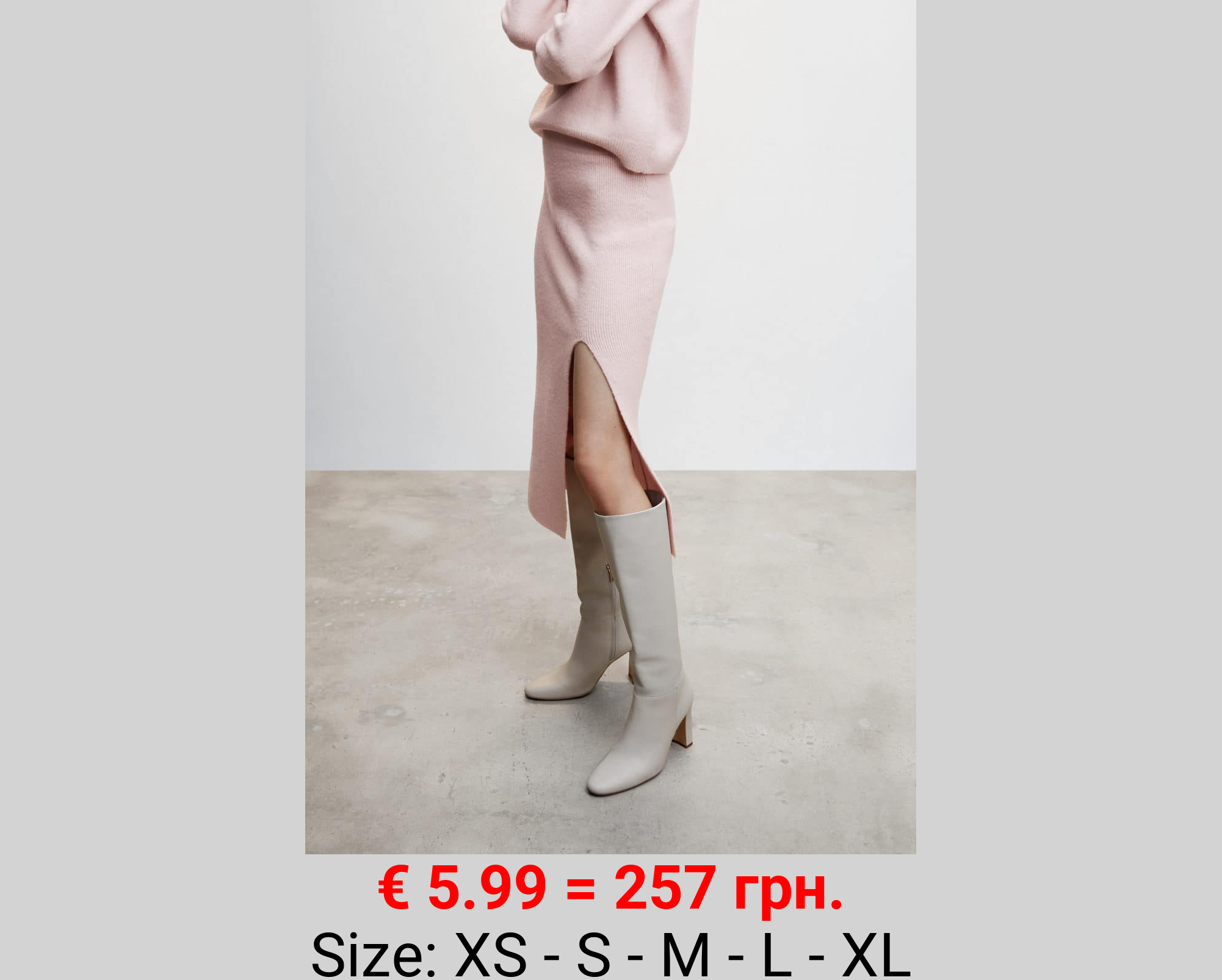 Falda punto abertura