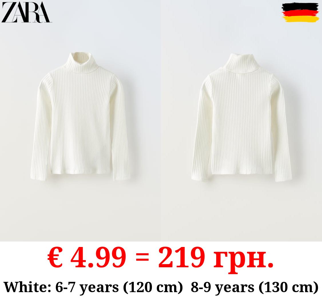 RIBBED TURTLENECK T-SHIRT