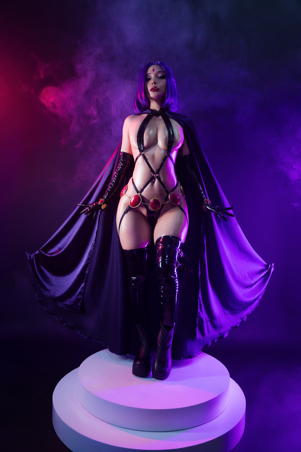 Cosplay Umeko.J Raven Latex Lingerie Set.01 3