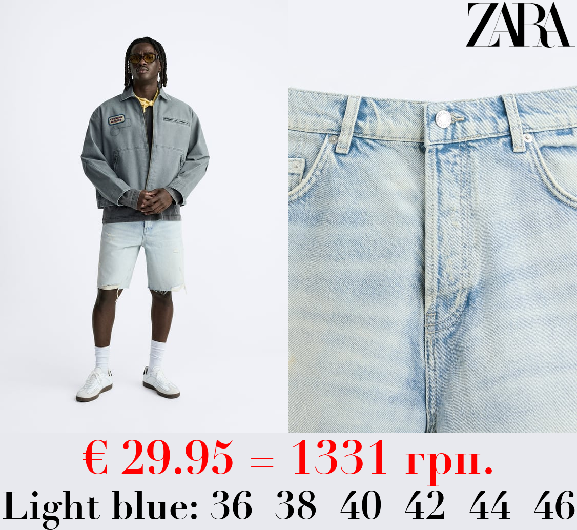 RIPPED DENIM BERMUDA SHORTS