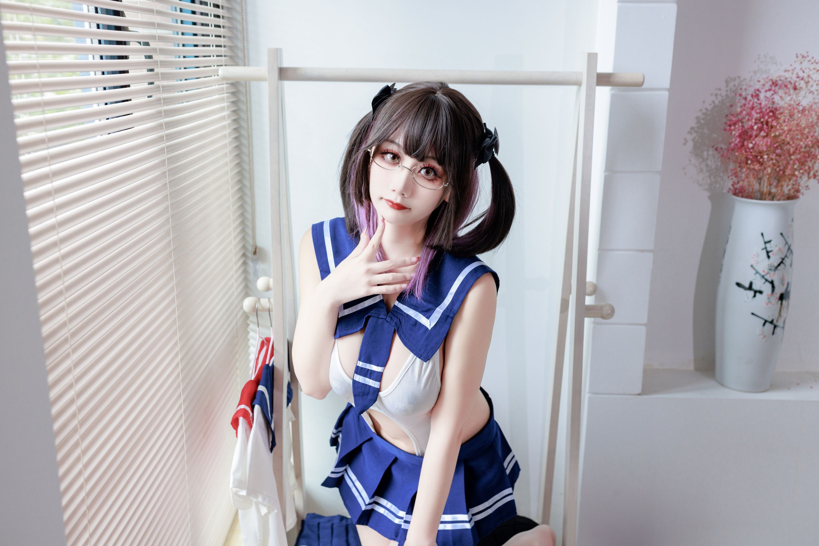 阿雪雪 连体水手服95P 12