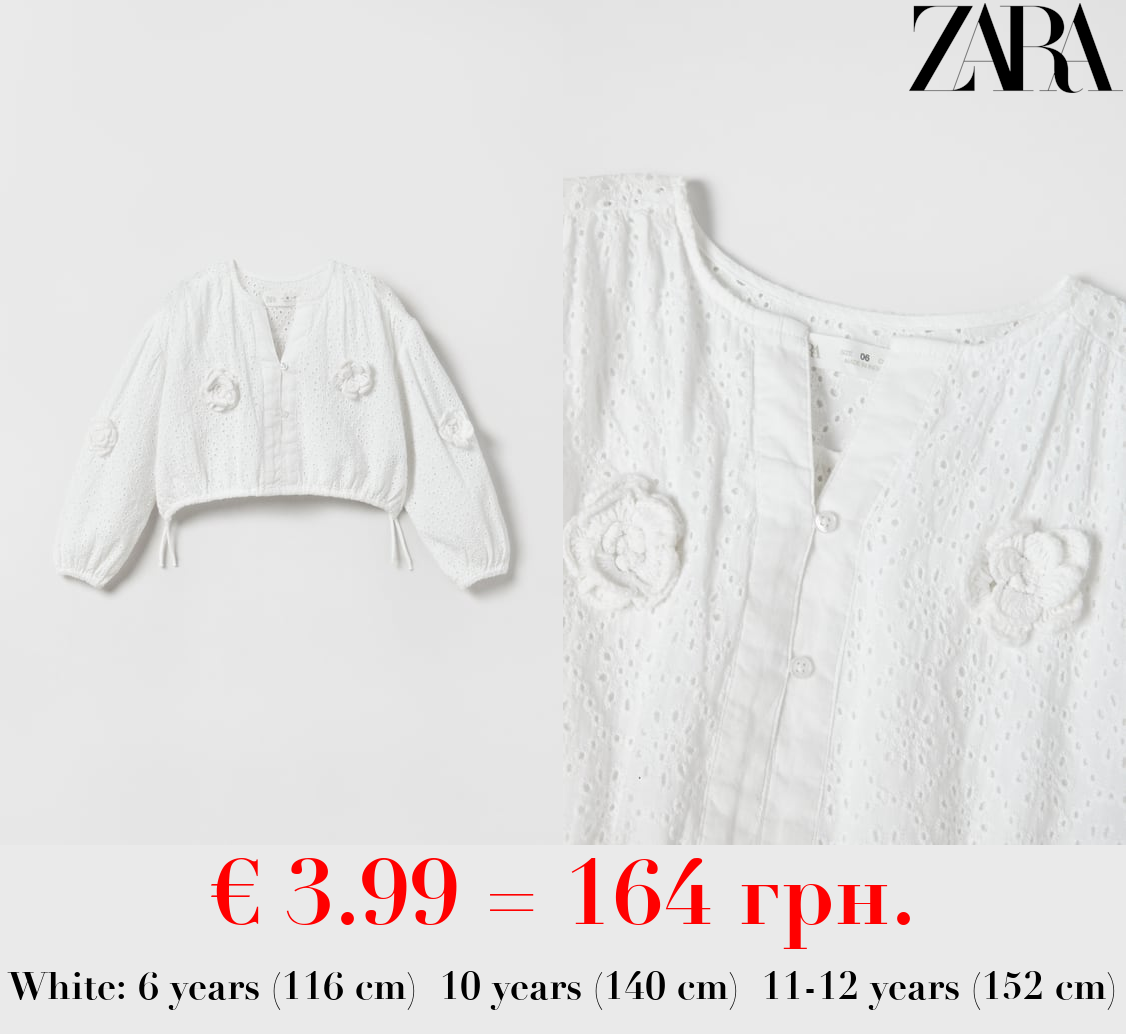 EMBROIDERED BLOUSE WITH CROCHET DETAIL