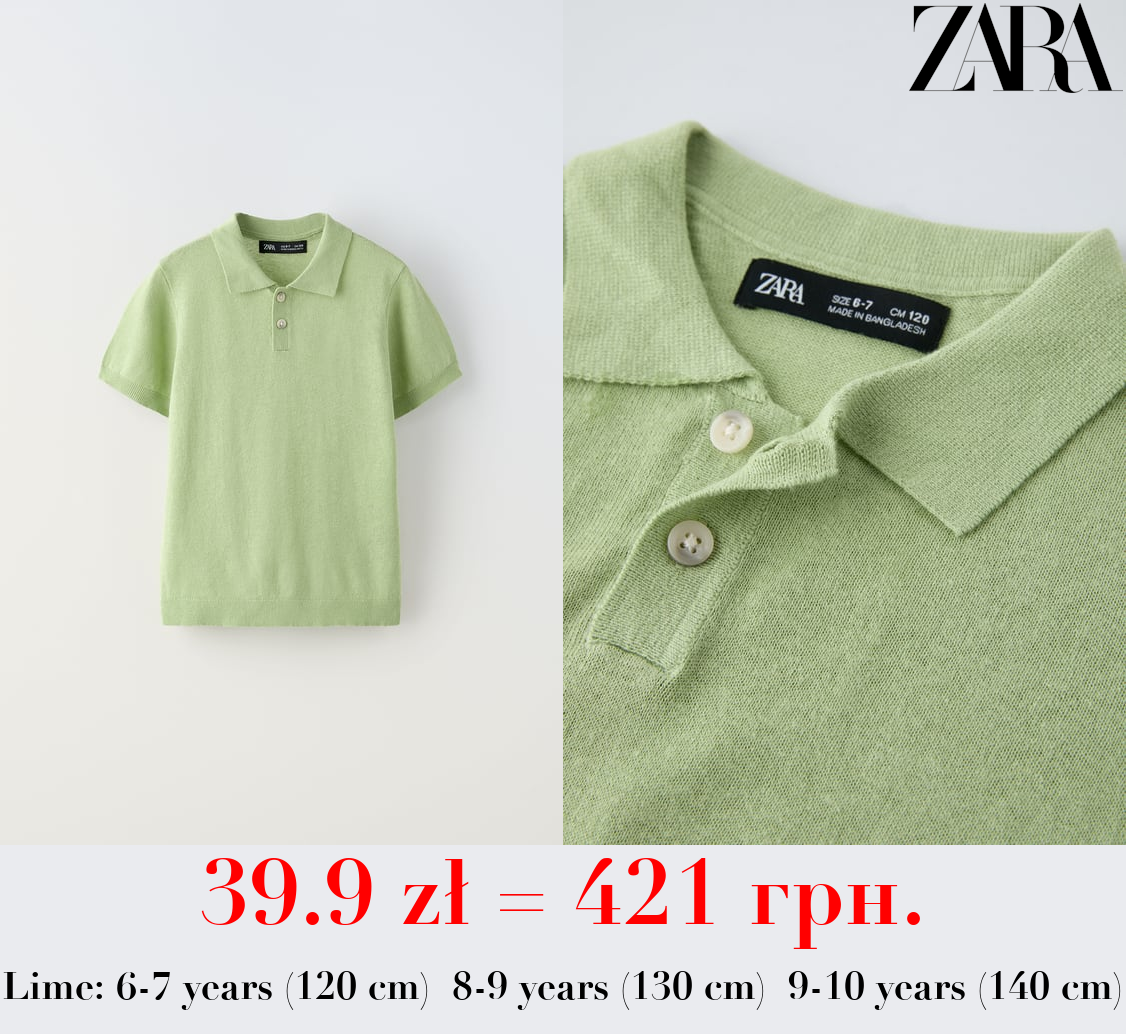 LINEN BLEND KNIT POLO SHIRT