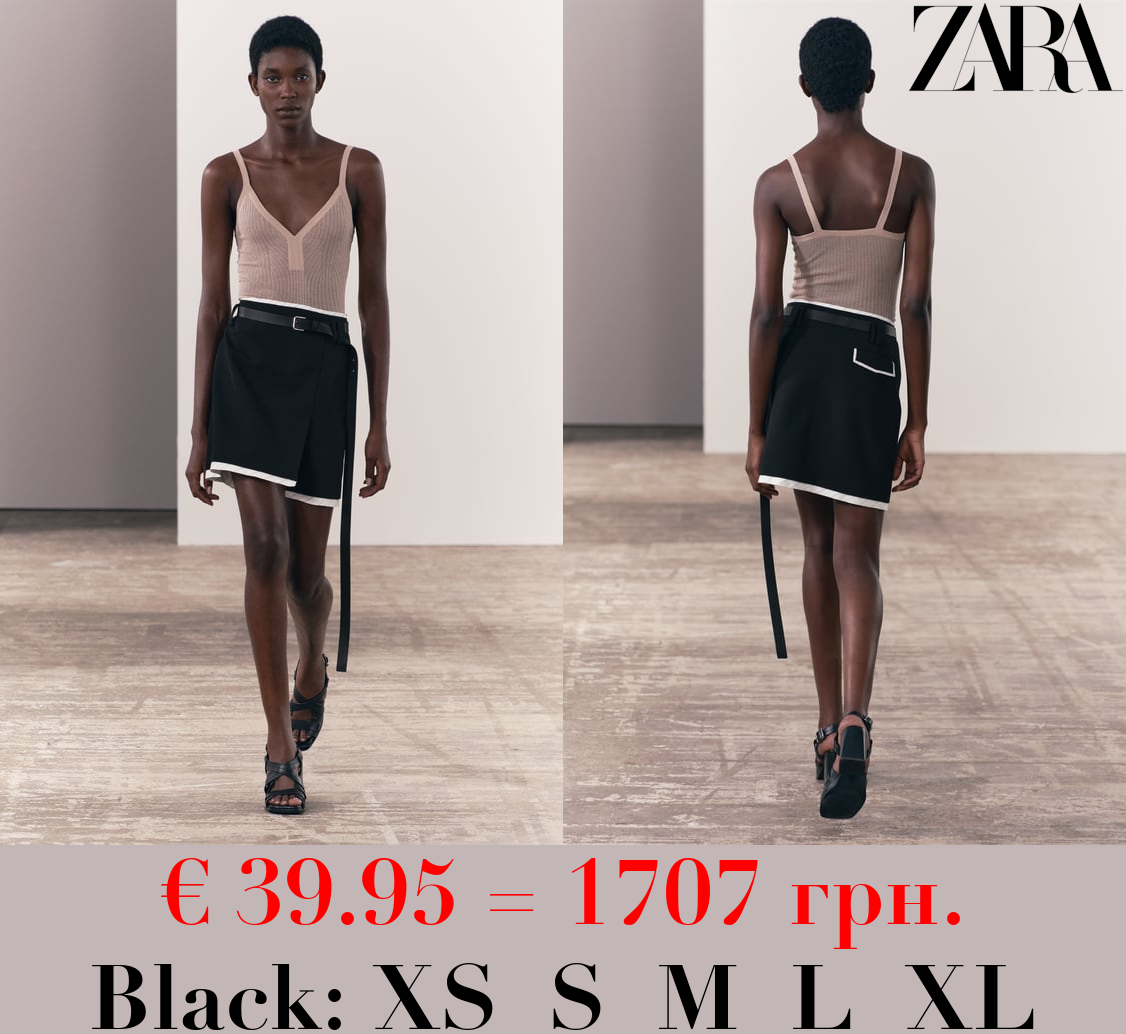ZW COLLECTION CONTRAST MINI SKIRT