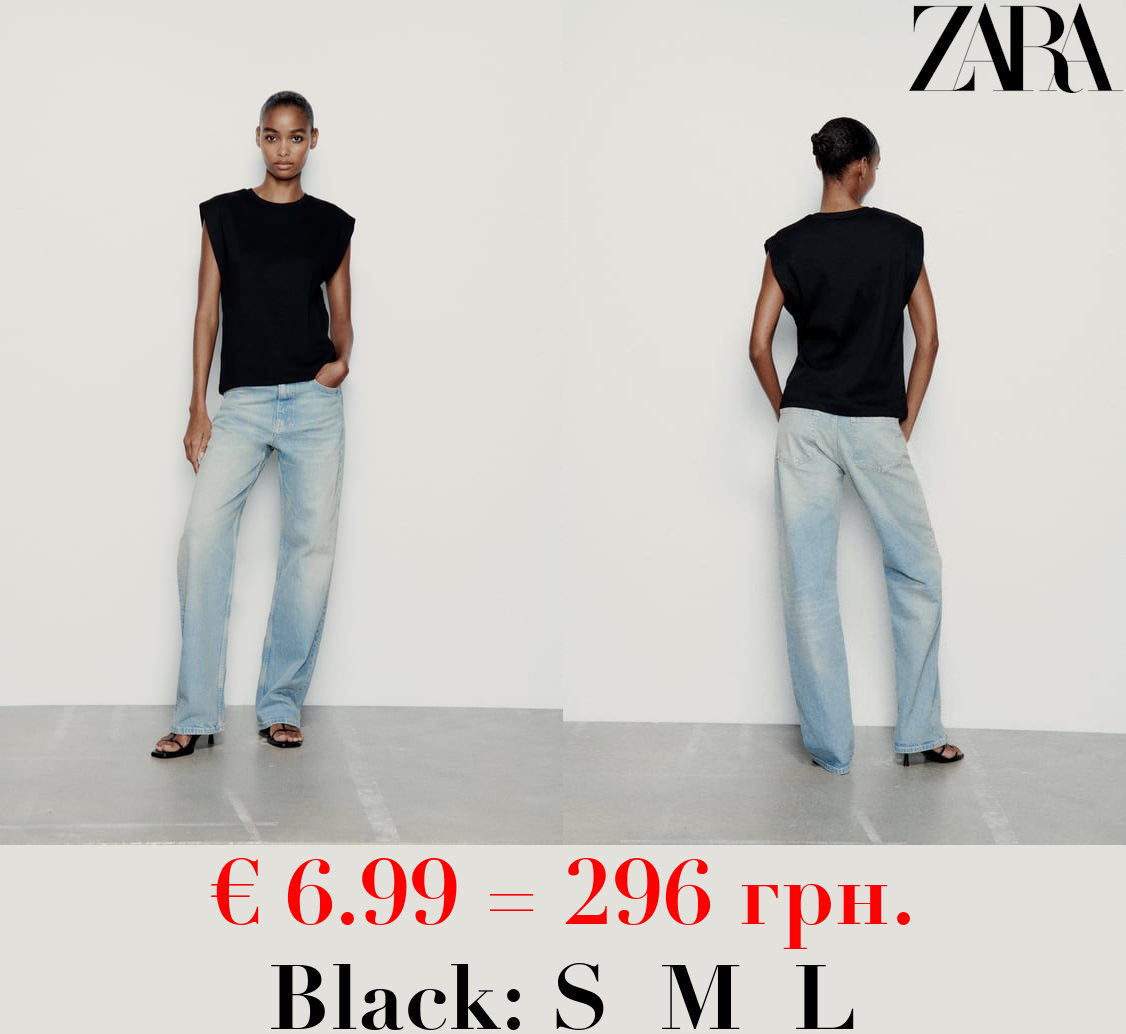 RIBBED DROP SLEEVE T-SHIRT