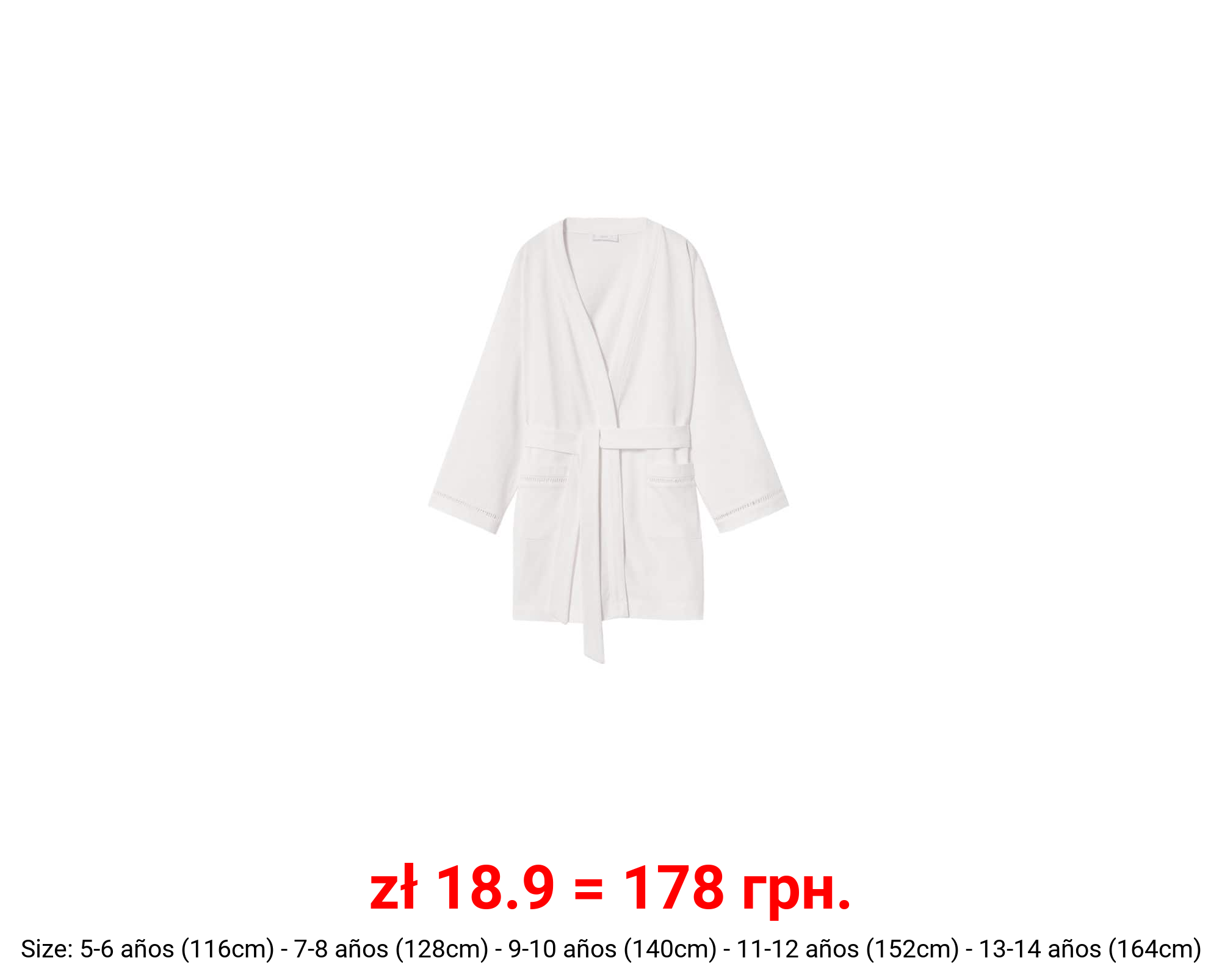 Bata algodón detalles calados