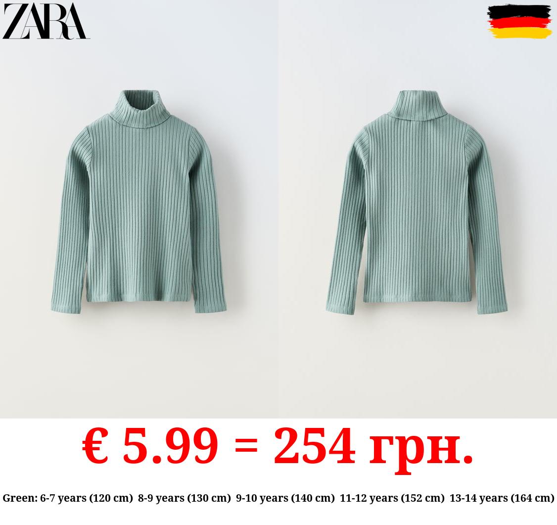 RIBBED TURTLENECK T-SHIRT