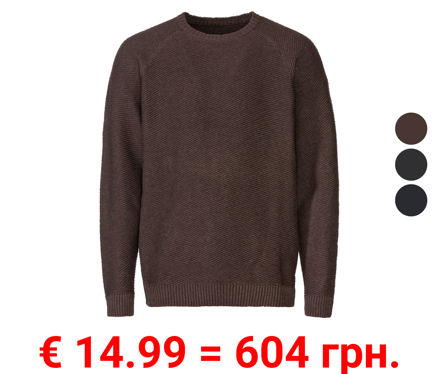 LIVERGY® Herren Grobstrickpullover, hoher Baumwollanteil