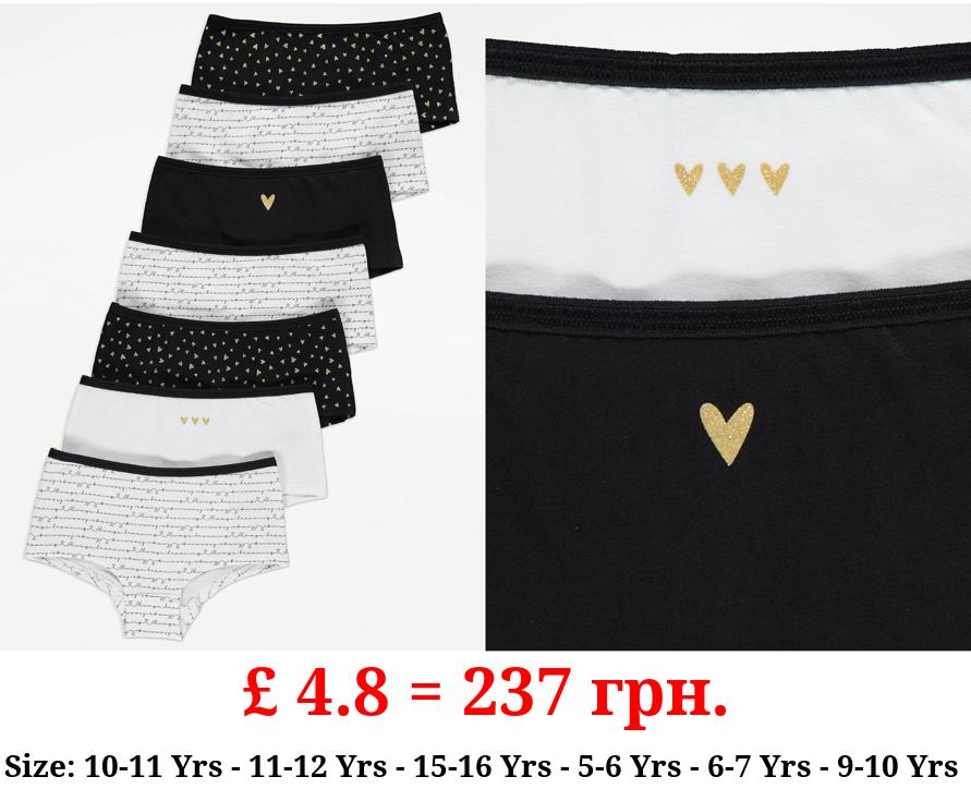 Glitter Heart Shorts 7 Pack