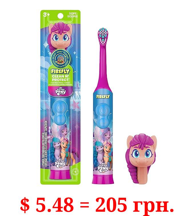 FIREFLY Clean N' Protect My Little Pony Power Toothbrush with 3D Character Cover, Soft Bristles, Battery Included, Ages 3+