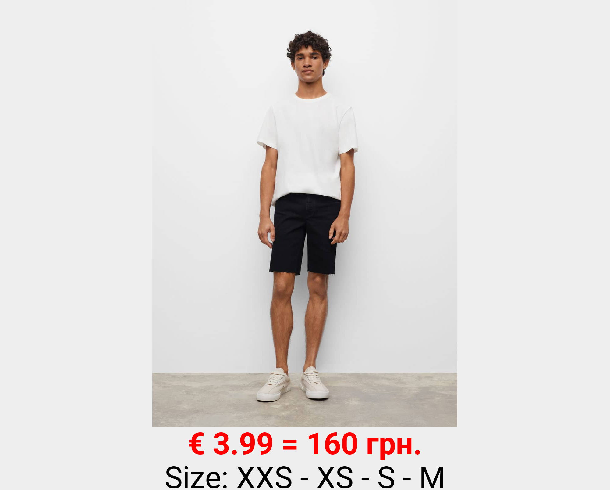 Bermudas denim bajo deshilachado