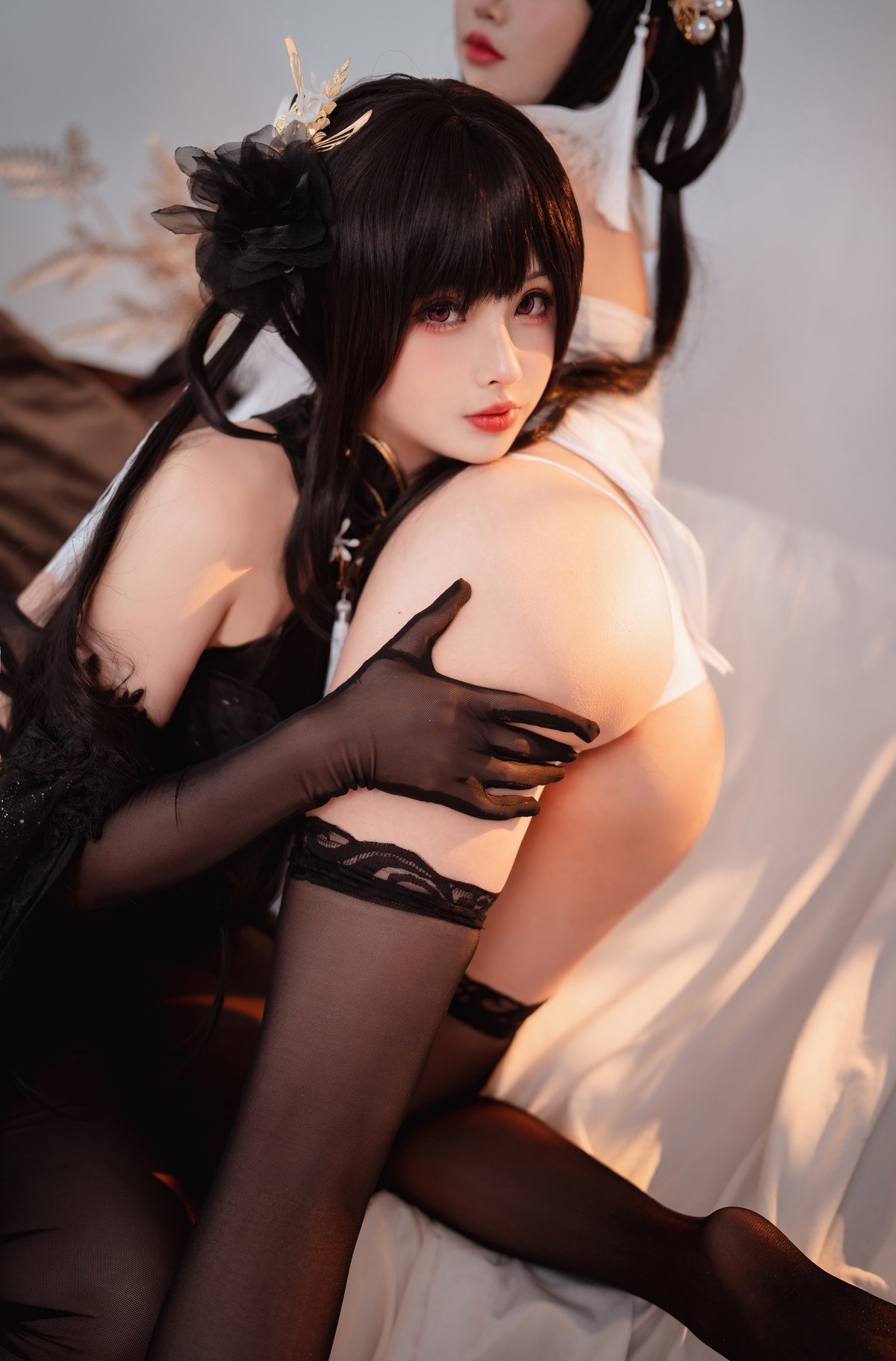 Rioko凉凉子 Cosplay 黑白镇海双人 29