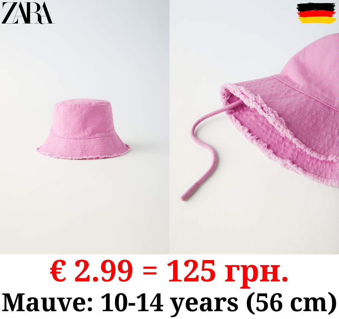 FRAYED TWILL BUCKET HAT