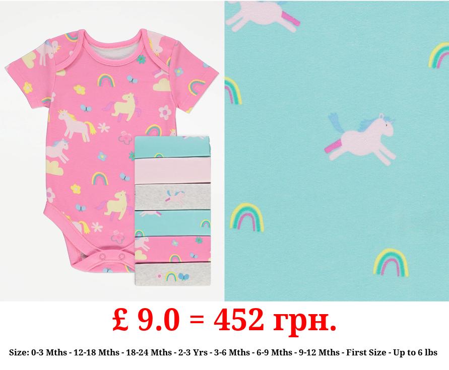Unicorn Rainbow Bodysuits 7 Pack