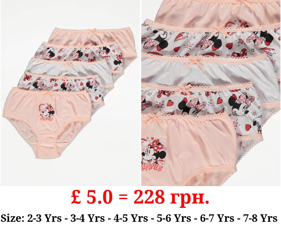 Disney Minnie Mouse Character Print Briefs 5 Pack