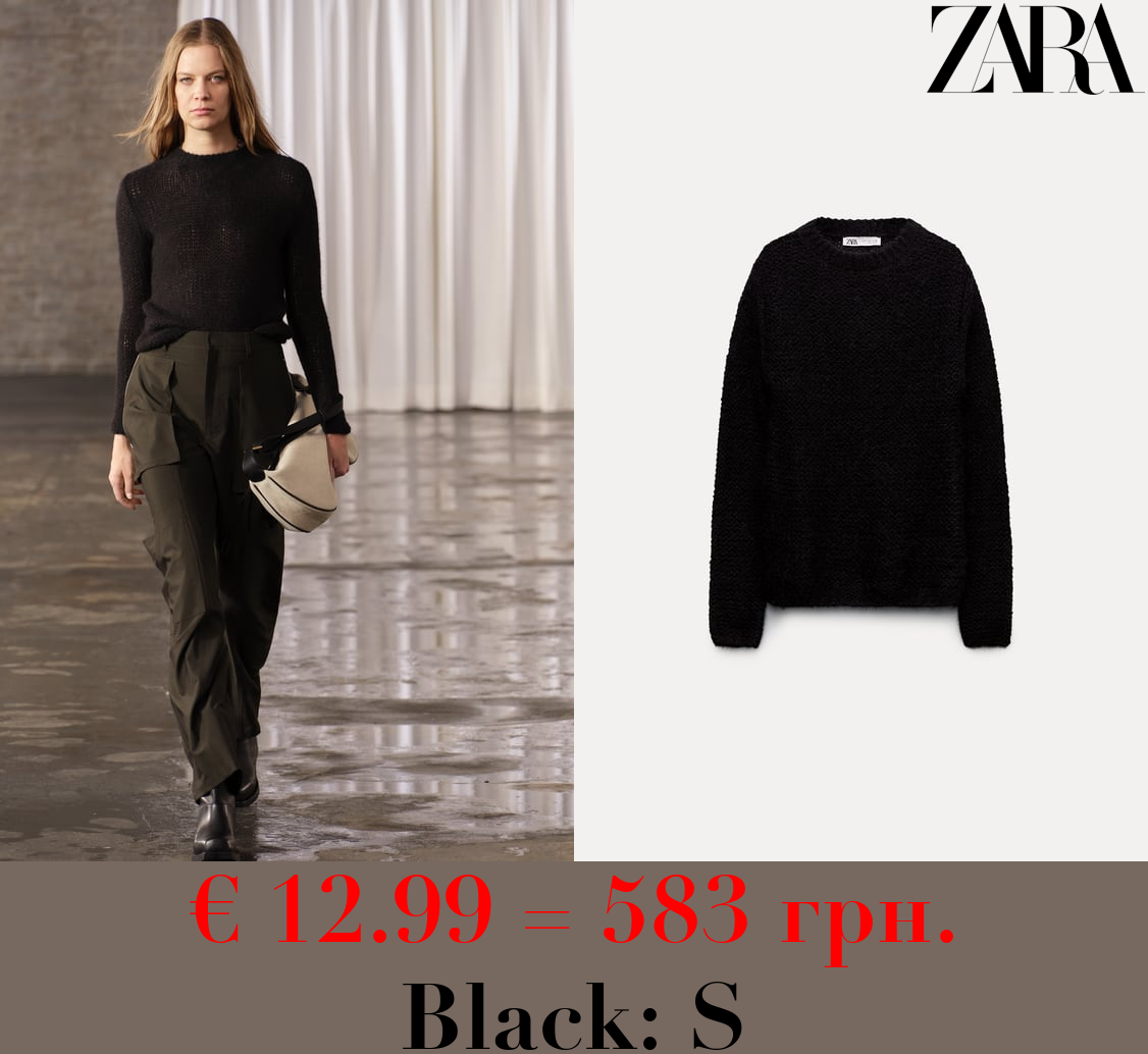 ALPACA BLEND OPEN-KNIT SWEATER