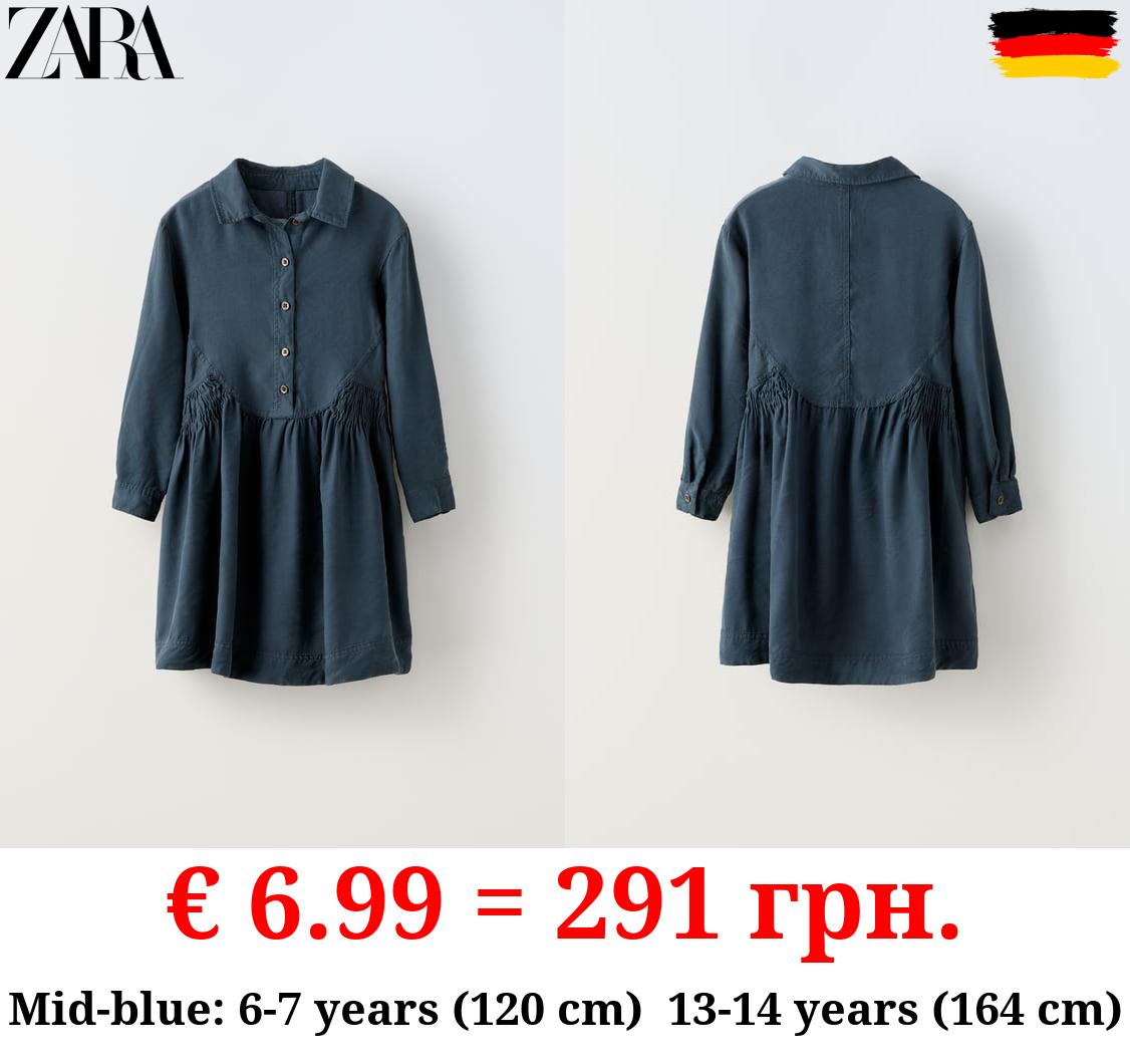 SHIRT DRESS WITH GATHERING