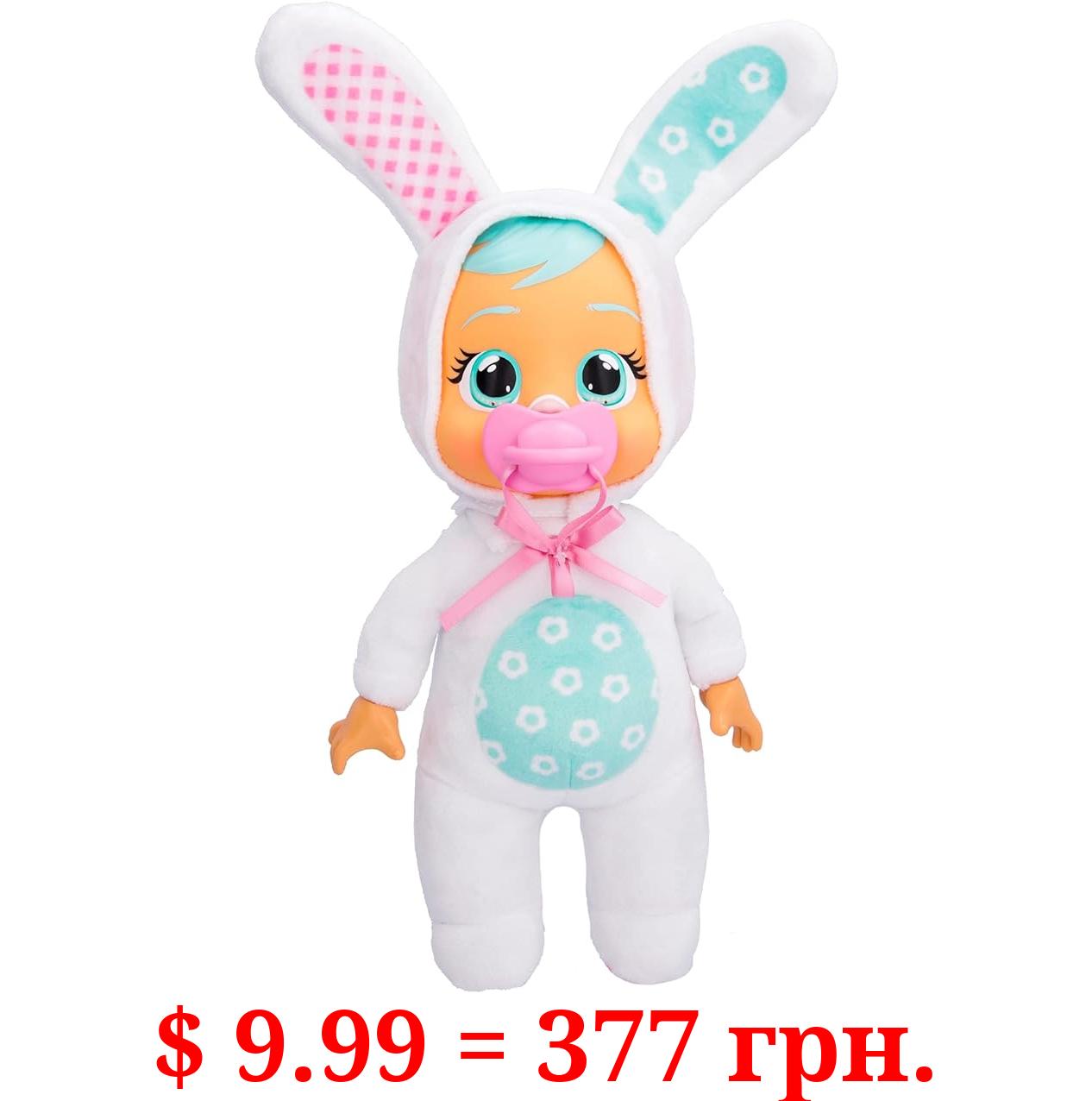 Cry Babies Tiny Cuddles Bunnies Honey - 9 inch Baby Doll, Cries Real Tears, White Bunny Themed Pajama
