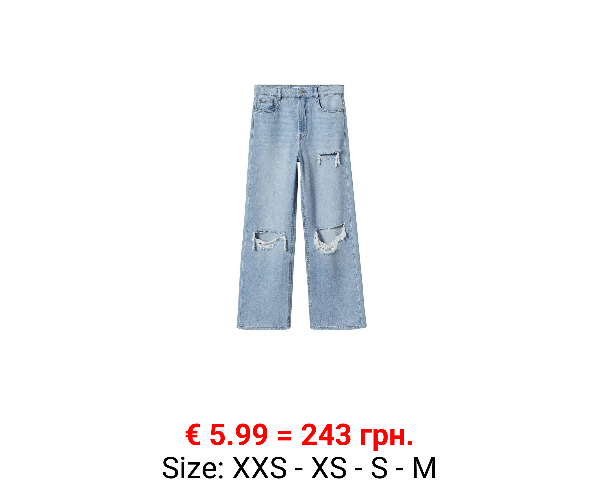 Jeans wideleg rotos decorativos