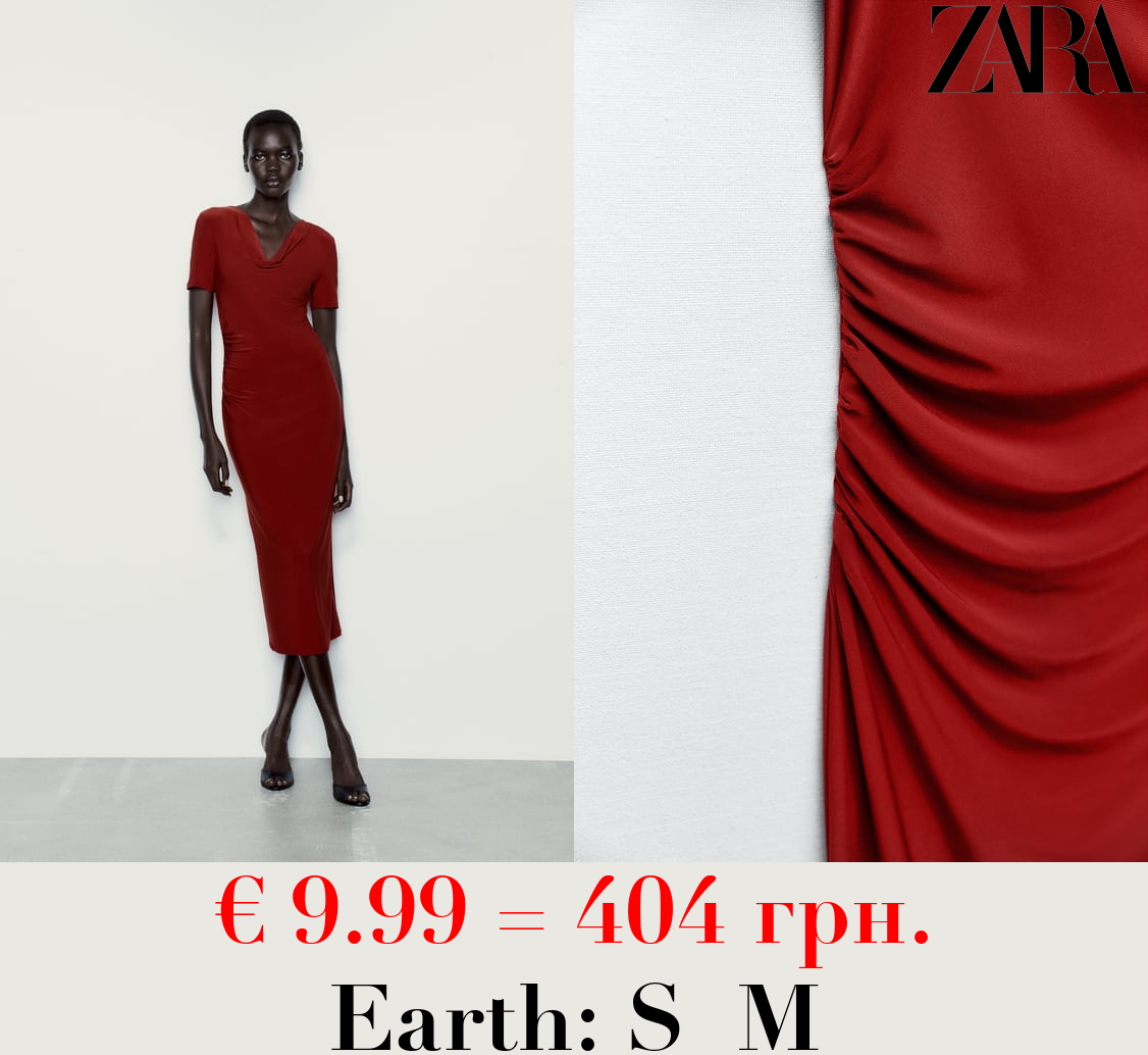 FITTED DRAPED FLOWING DRESS