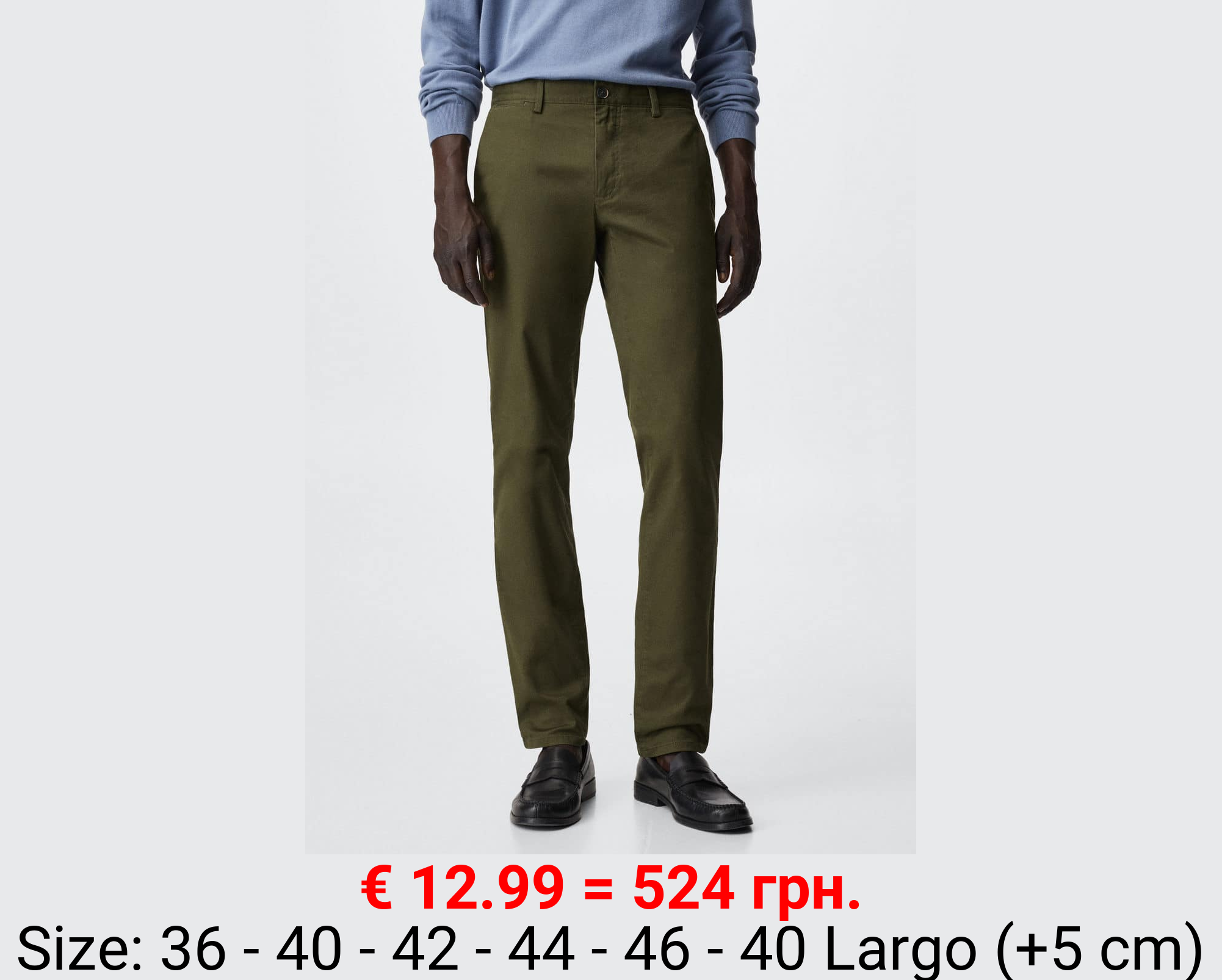Pantalón chino slim fit sarga